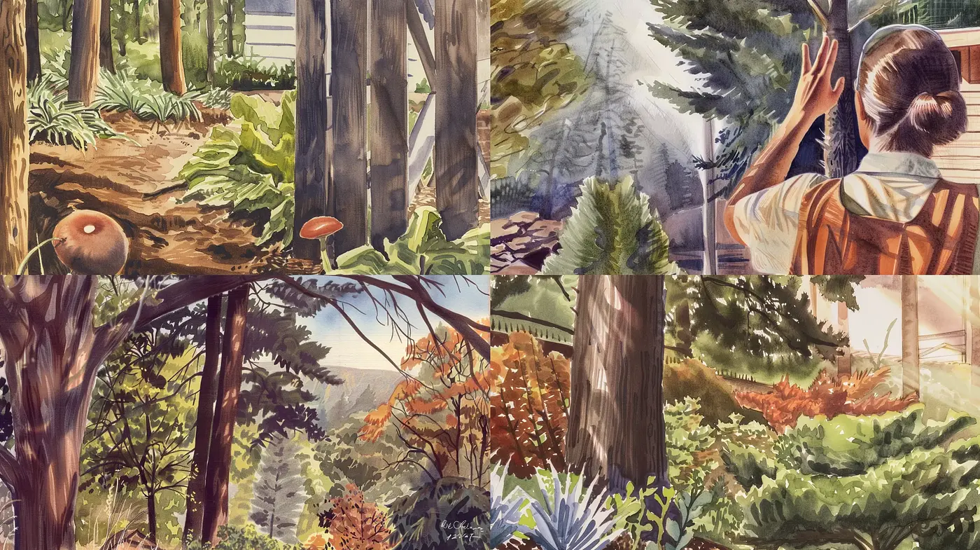 Forest Serenity: Painterly Light and Nature in Harmonious Tones - Midjourney sref style