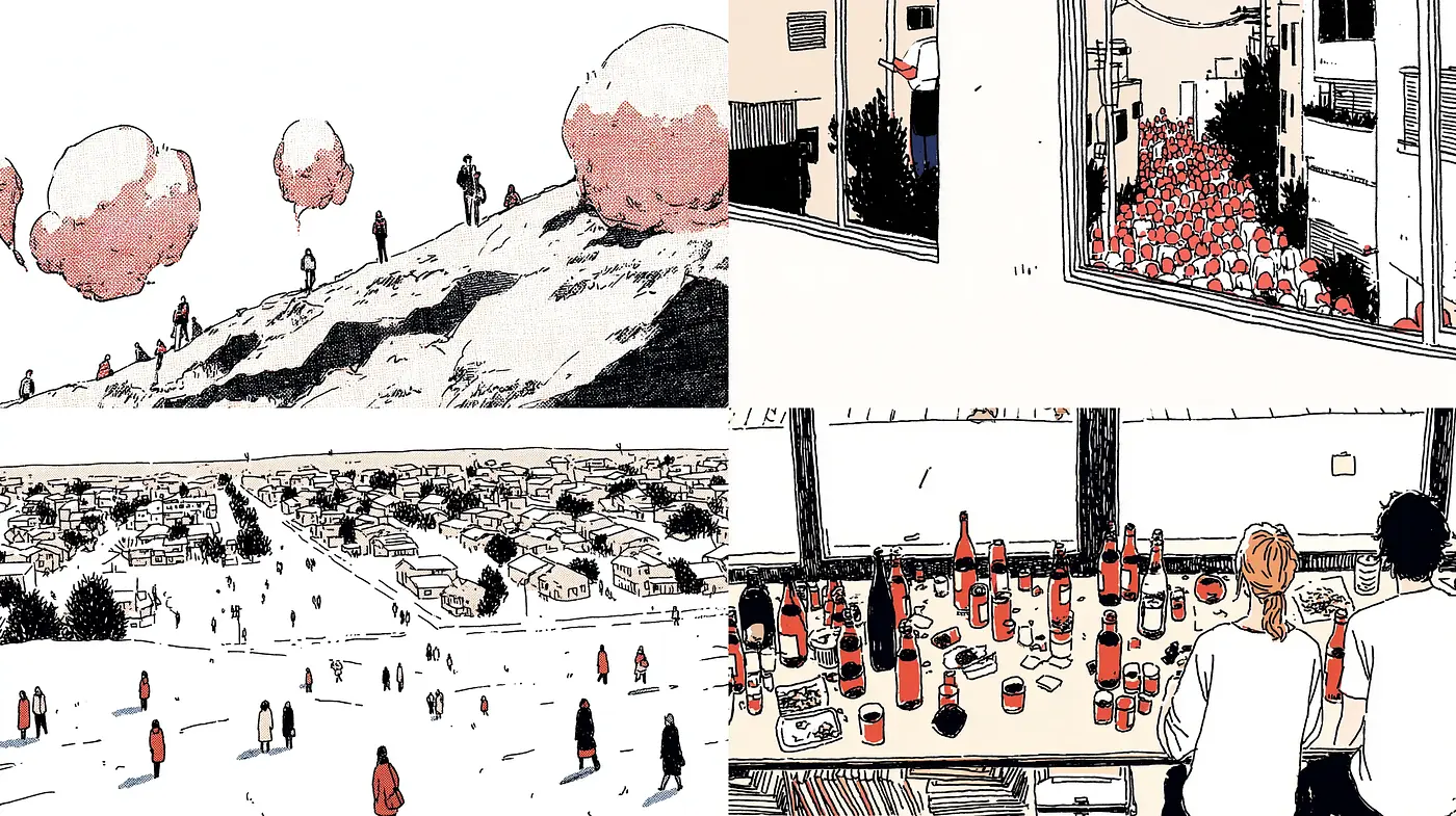 Minimalistic yet expressive illustrations with a whimsical essence - Midjourney sref style