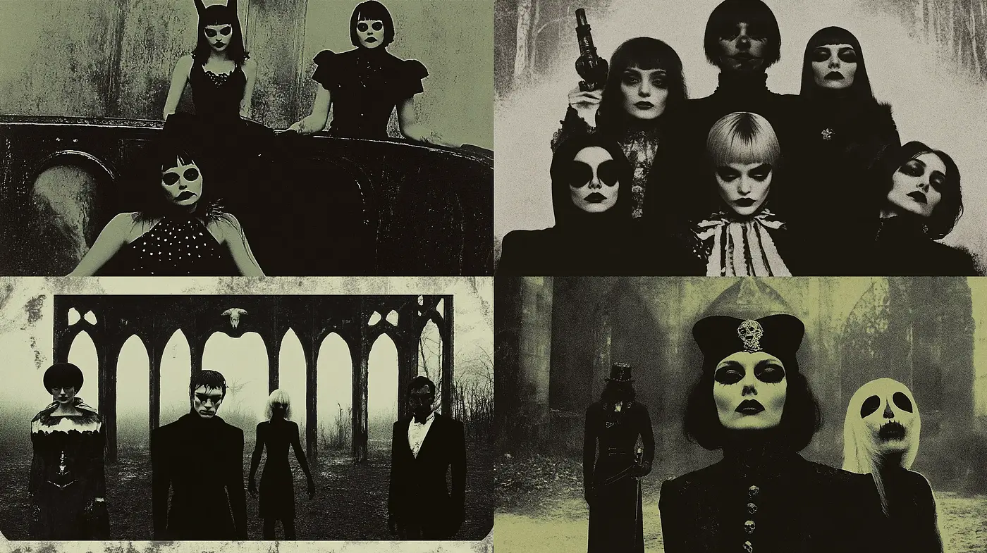 Gothic Elegance with Tim Burton-esque Whimsy - Midjourney sref style
