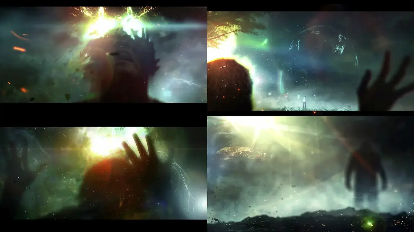 Ethereal and Dynamic Sci-Fi Landscape with Elemental Energy - Midjourney sref style