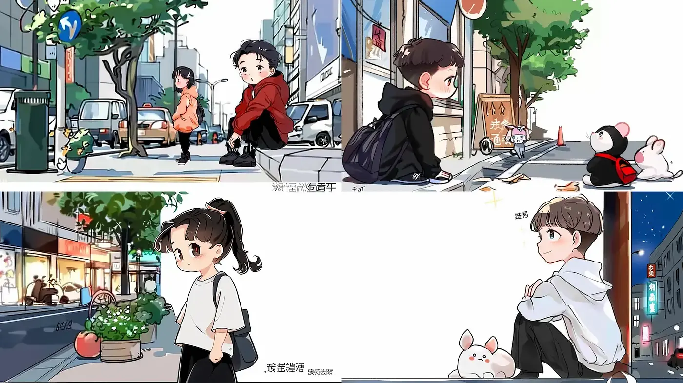 Charming Urban Scenes with Vibrant Animation Style - Midjourney sref style