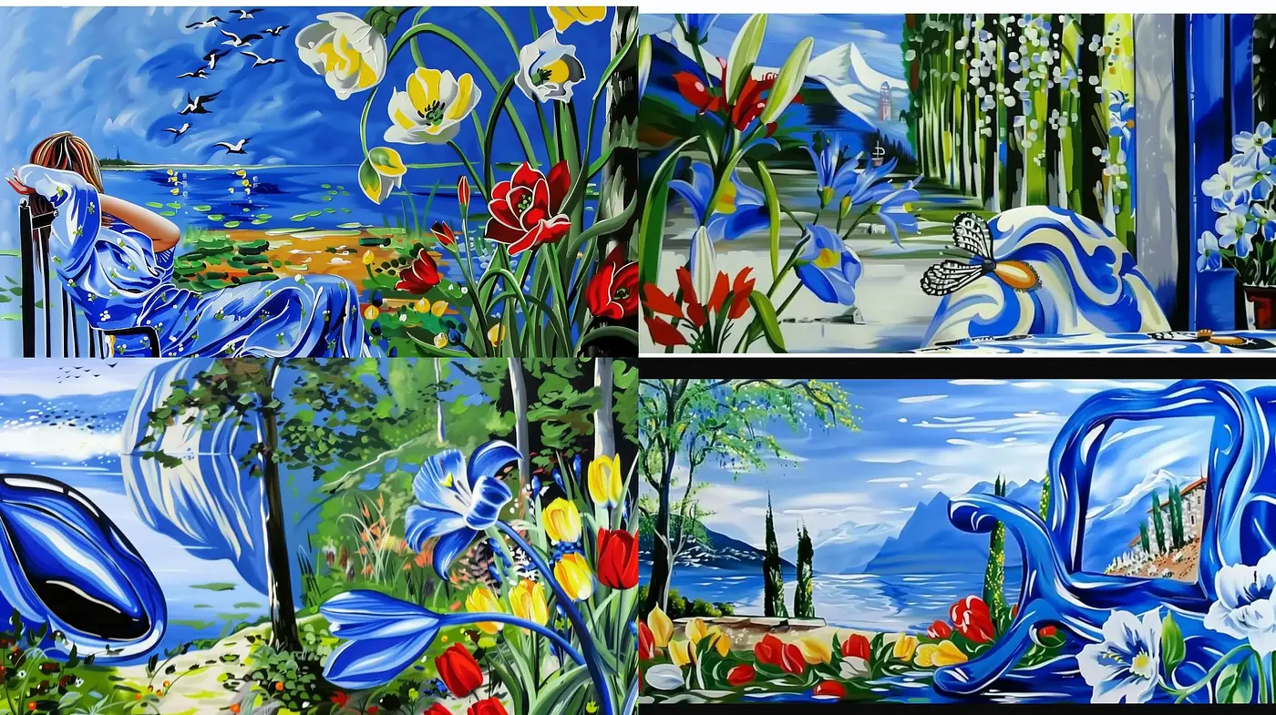 Vibrant Expressionist Garden: A Flourish of Vivid Floral Symphony - Midjourney sref style