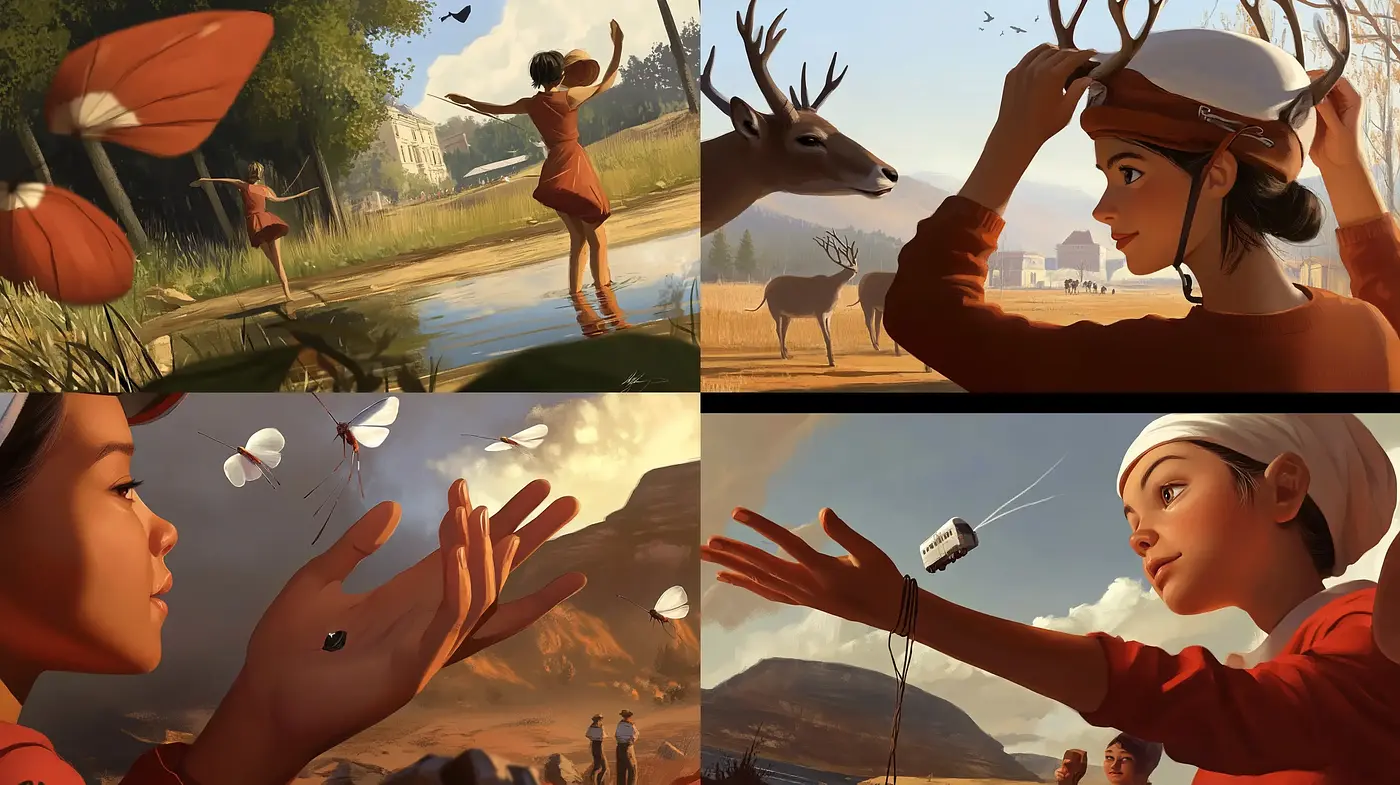 Warm Tones of Serenity: An Idyllic Digital Painting Series - Midjourney sref style