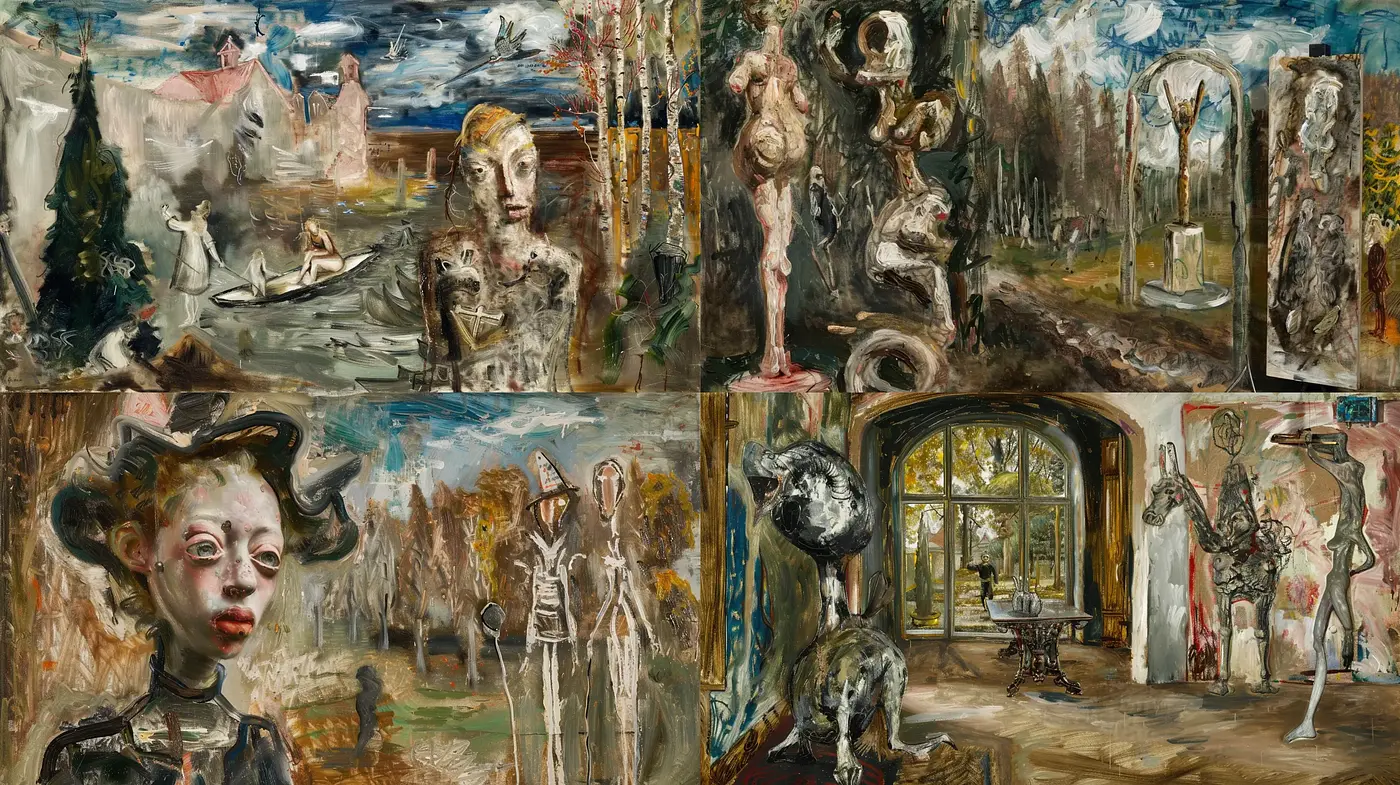 Eclectic Fusion of Surrealism and Expressionism with a Modern Twist - Midjourney sref style