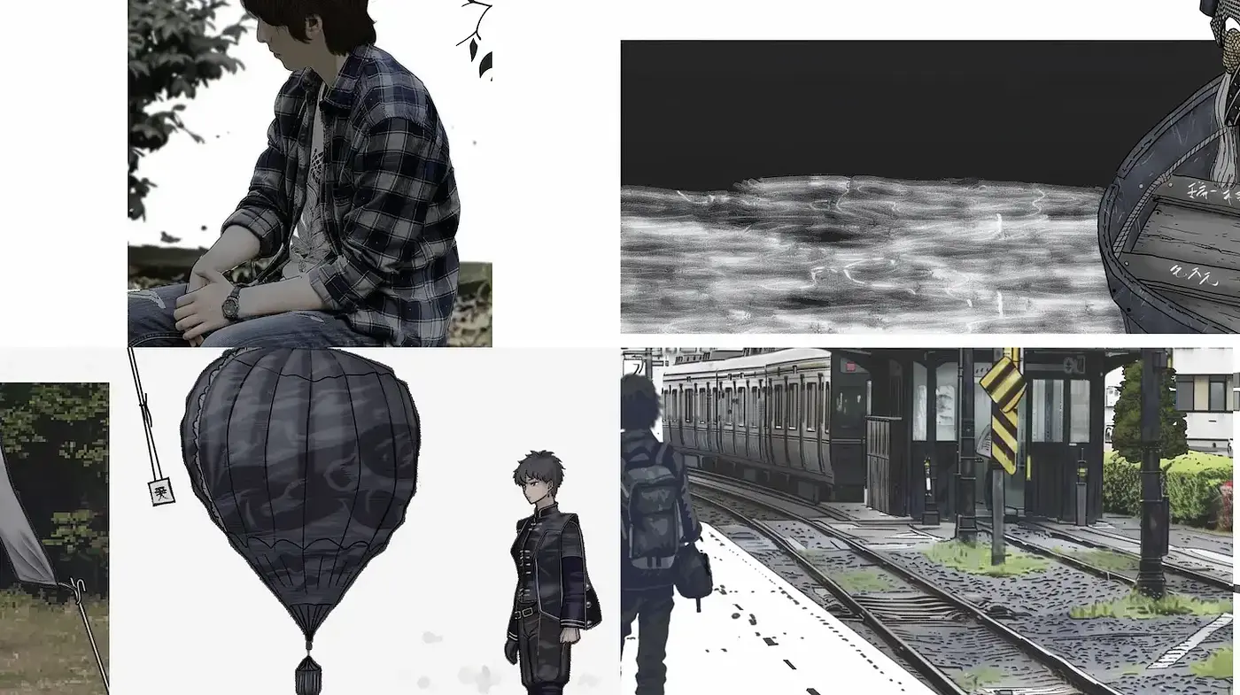 Illustrative and atmospheric visual style with anime influences - Midjourney sref style