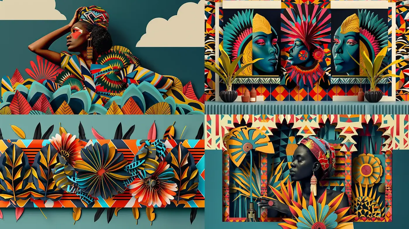 Vibrant and Intricate Folk Art with a Contemporary Twist - Midjourney sref style