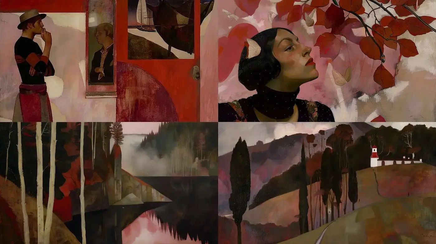 Expressions of Emotion Through Contemporary Impressionism with a Vintage Essence - Midjourney sref style
