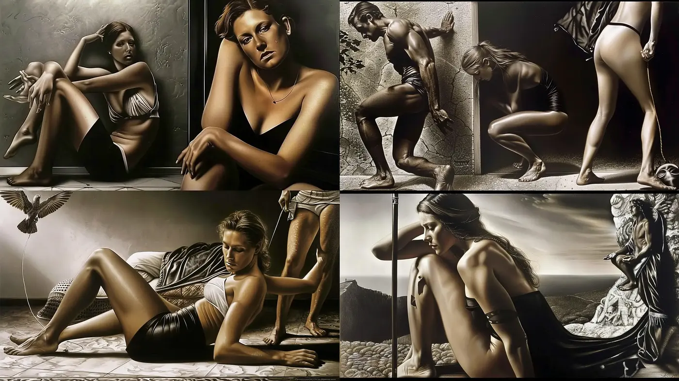 Monochromatic Sepia Elegance: A Homage to Classical Realism and Dramatic Lighting Techniques - Midjourney sref style