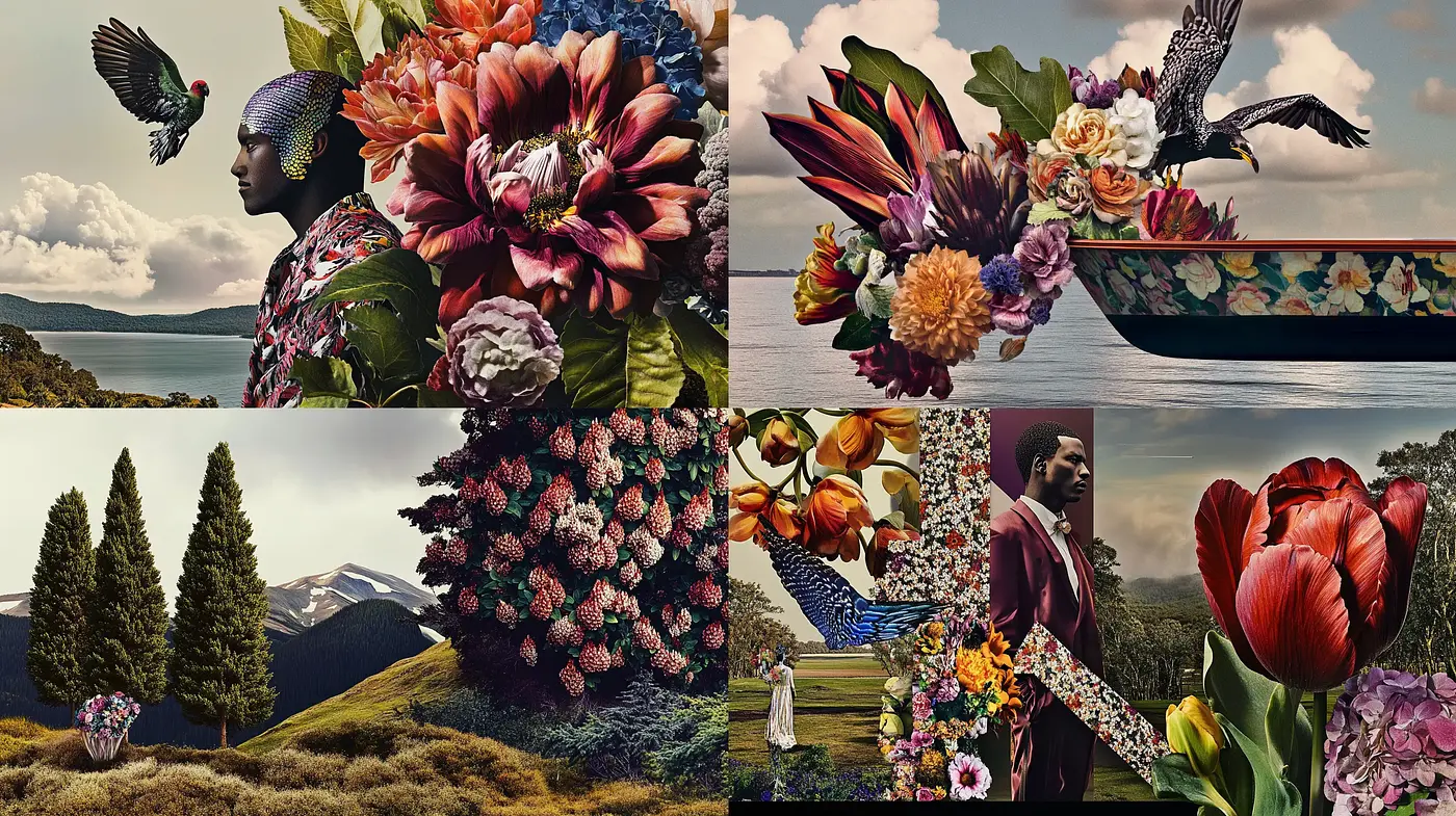 Florid Tapestry: A Fusion of Natural Elegance and Surreal Landscapes - Midjourney sref style