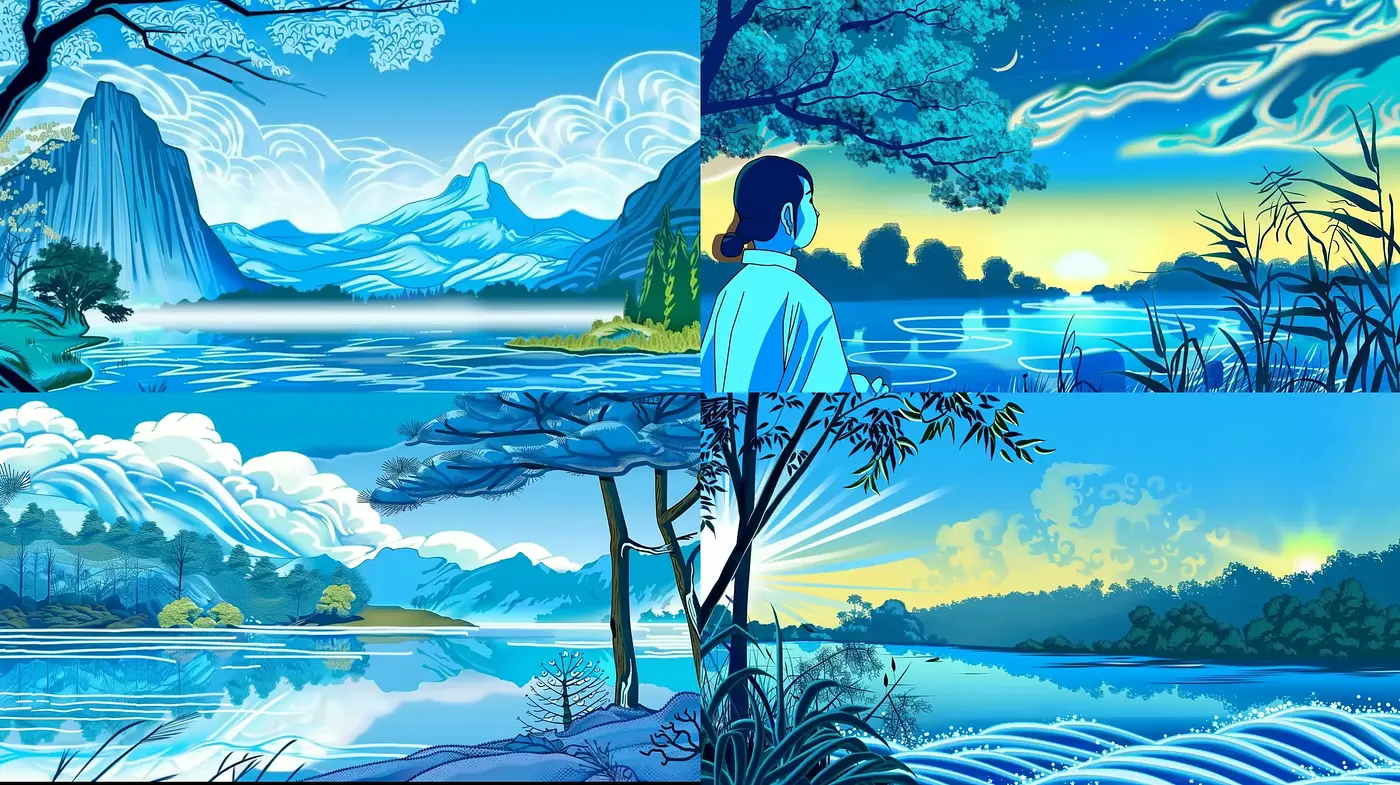 Serene Harmony of East Asian-Inspired Landscape Cartography - Midjourney sref style