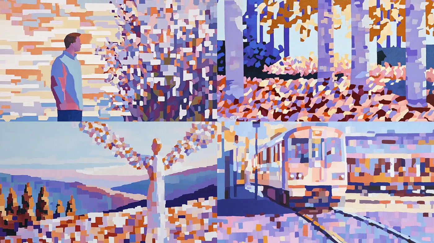 Geometric Harmony in Pastel Landscapes - Midjourney sref style