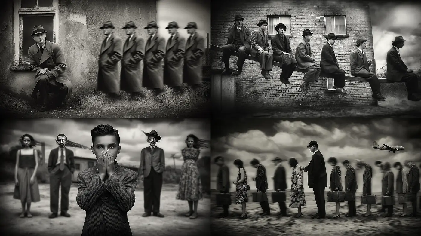 Cinematic Monochrome with Surrealistic Undertones - Midjourney sref style