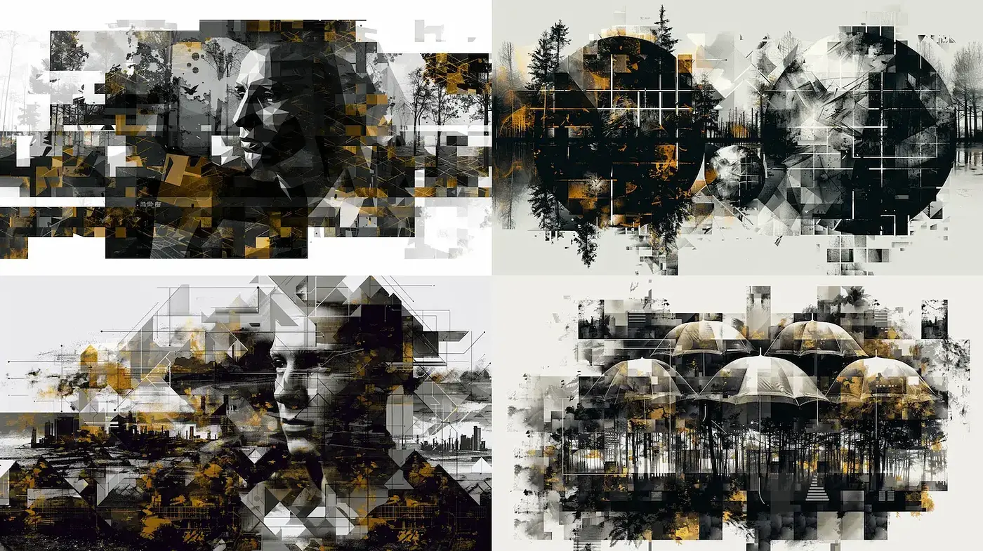 Dynamic and Abstract Portraiture with Textural Complexity - Midjourney sref style