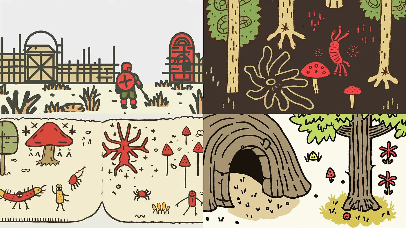 Whimsical Nature-Inspired Illustrative Fusion - Midjourney sref style