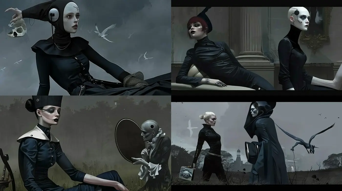 Ethereal Gothic Elegance with Surreal Overtones - Midjourney sref style