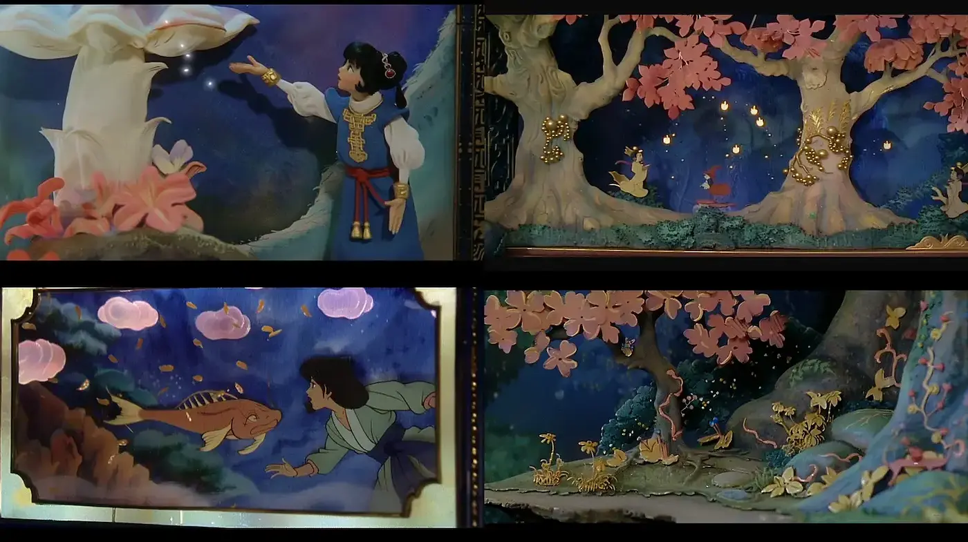 Whimsical and Enchanted Floral Fantasy Landscape - Midjourney sref style
