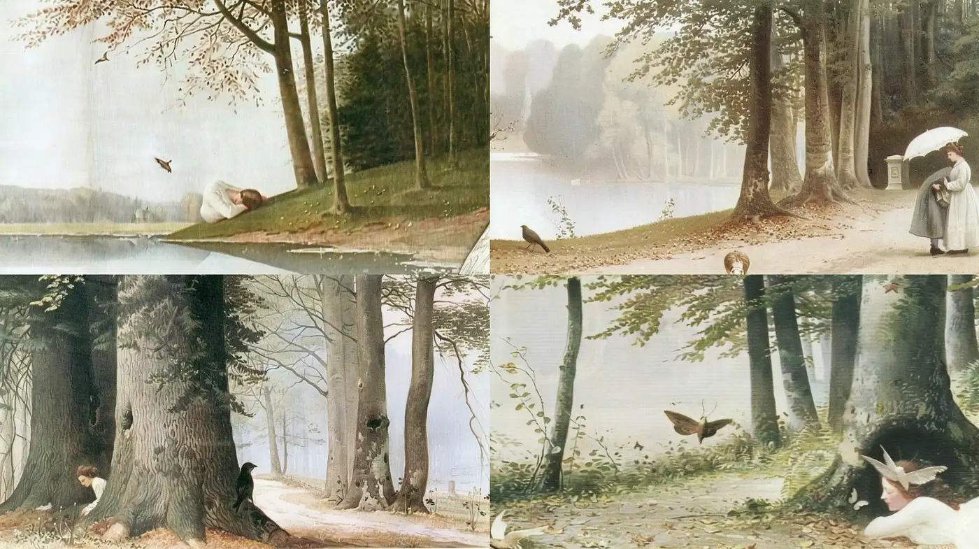 Luminous Idyll: A Romantic Pastoral Scene - Midjourney sref style