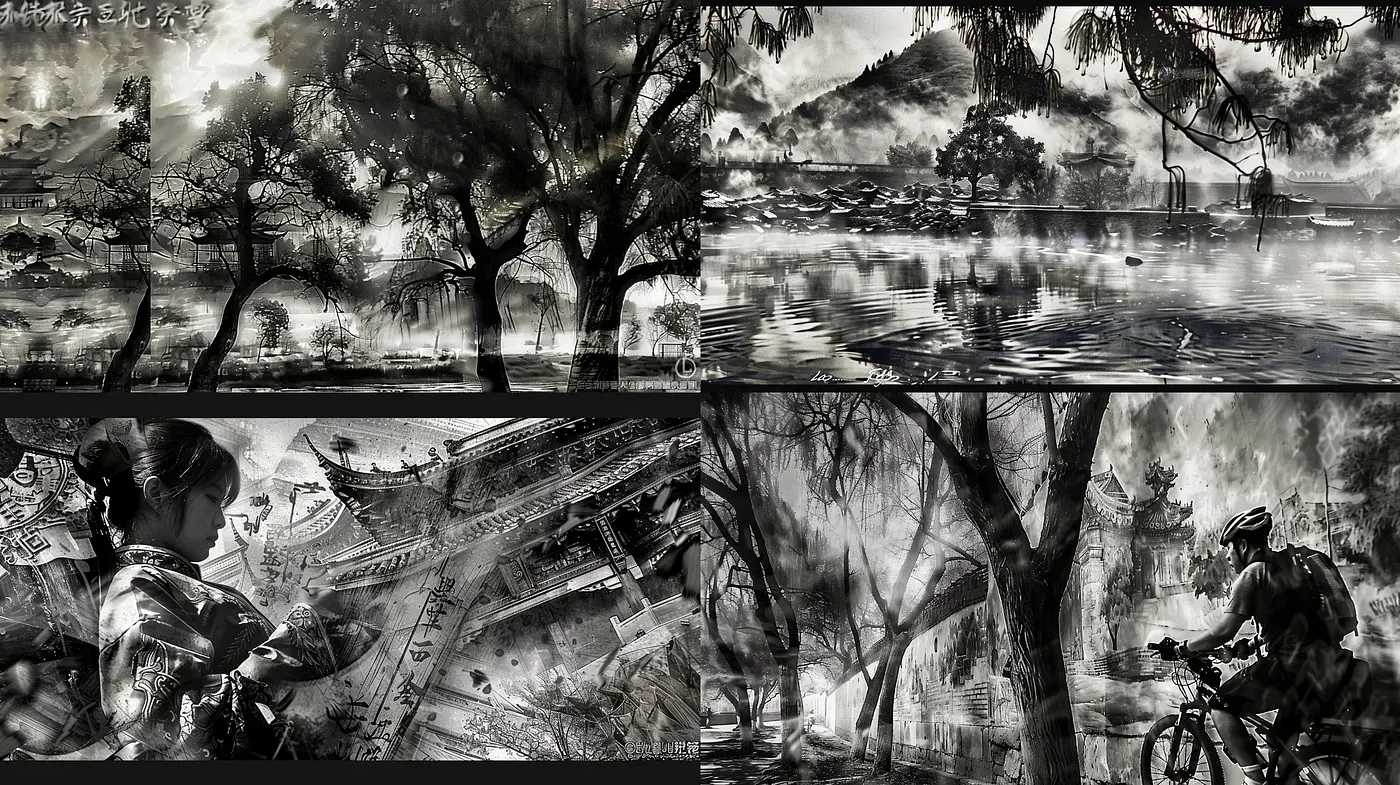Monochromatic Elegance: Strokes of Simplicity and Dramatic Contrasts - Midjourney sref style