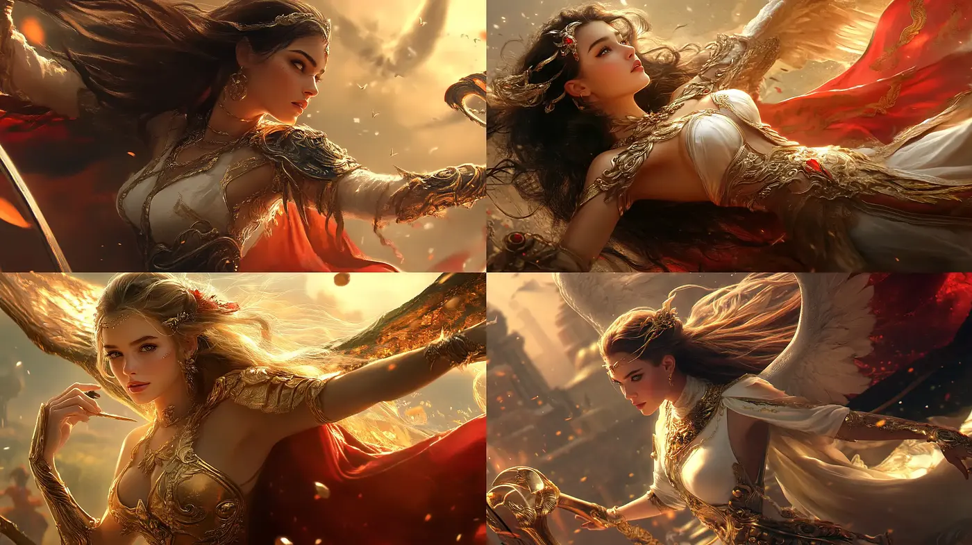 Ethereal Grace in Sunlit Gold - A Study of Luminance and Luxurious Textures - Midjourney sref style
