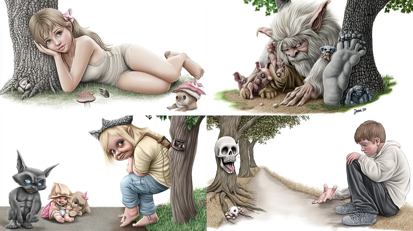 Enchanting Storybook Illustrations with a Surreal Twist - Midjourney sref style