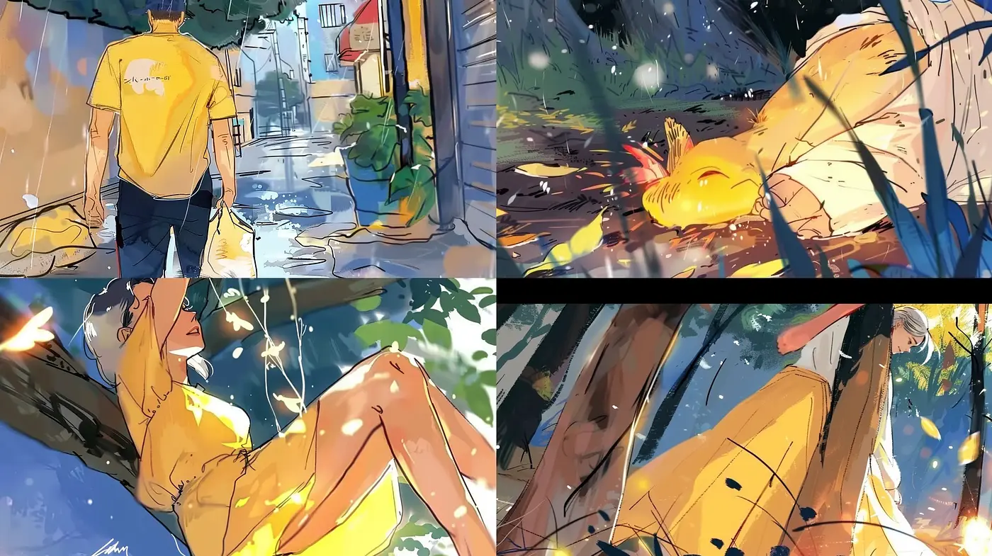 Warm-Toned Vibrancy in Digital Brushwork - Midjourney sref style