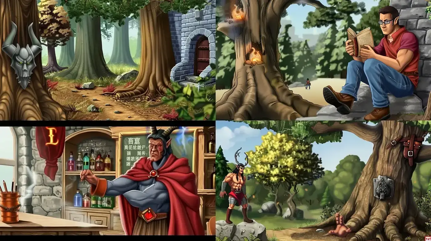 Whimsical Fantasy Style with Rich Textures and Vibrant Personalities - Midjourney sref style