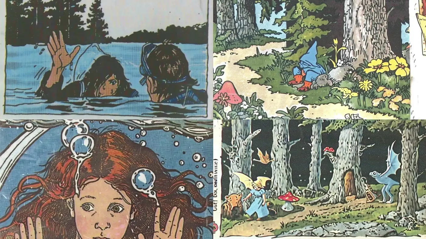 Enchanted Forest Tales in Stylized Storybook Illustration - Midjourney sref style