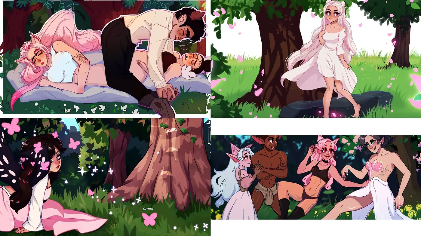 Serene Pastoral Whimsy: A Harmonious Blend of Anime and Nature with Saturated Hues - Midjourney sref style