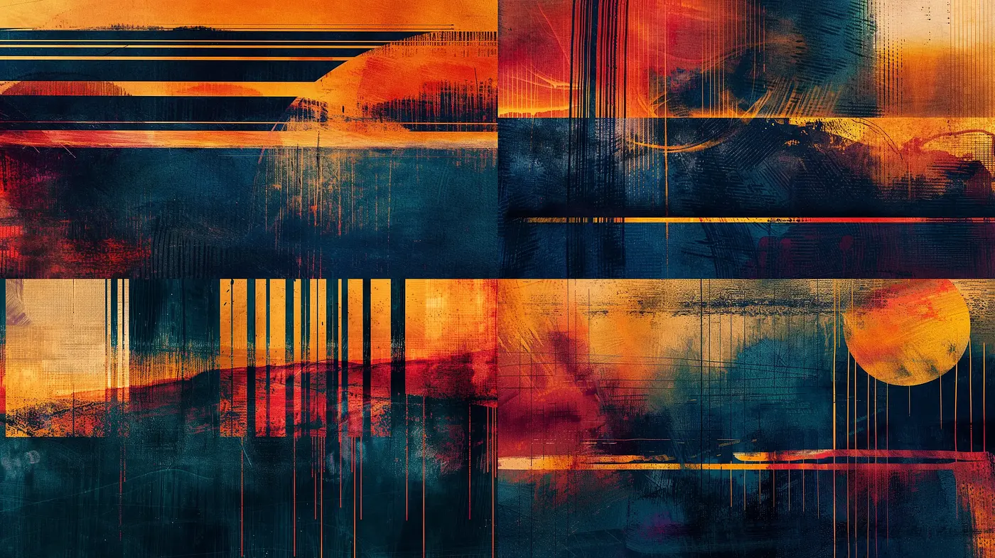 Abstract Chromatic Symphony in Lines and Textures - Midjourney sref style