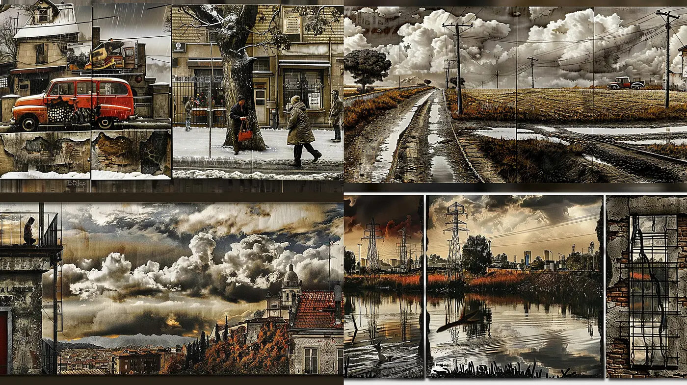 Pensive Sepia-Toned Vistas: A Homage to Photorealism and Nostalgic Narratives - Midjourney sref style