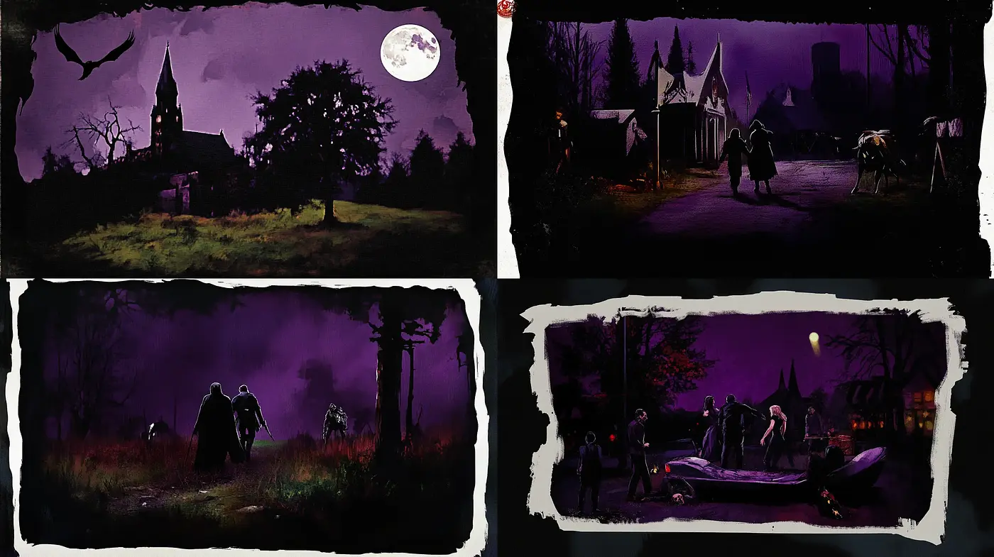 Gothic Nocturne: A Moonlit Dance with Darkness - Midjourney sref style