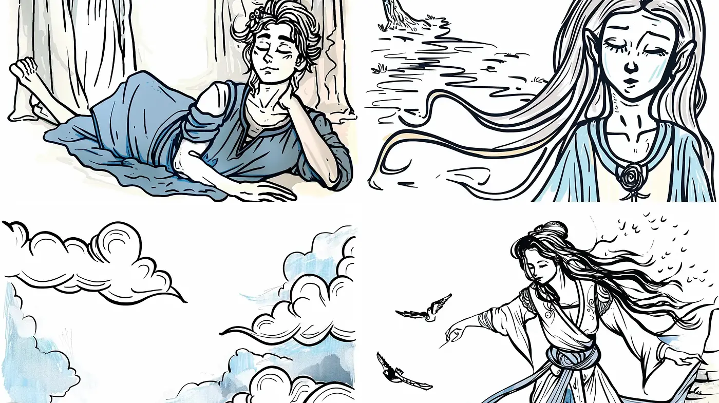 Ethereal Ink Wash Dreamscape Illustrations - Midjourney sref style