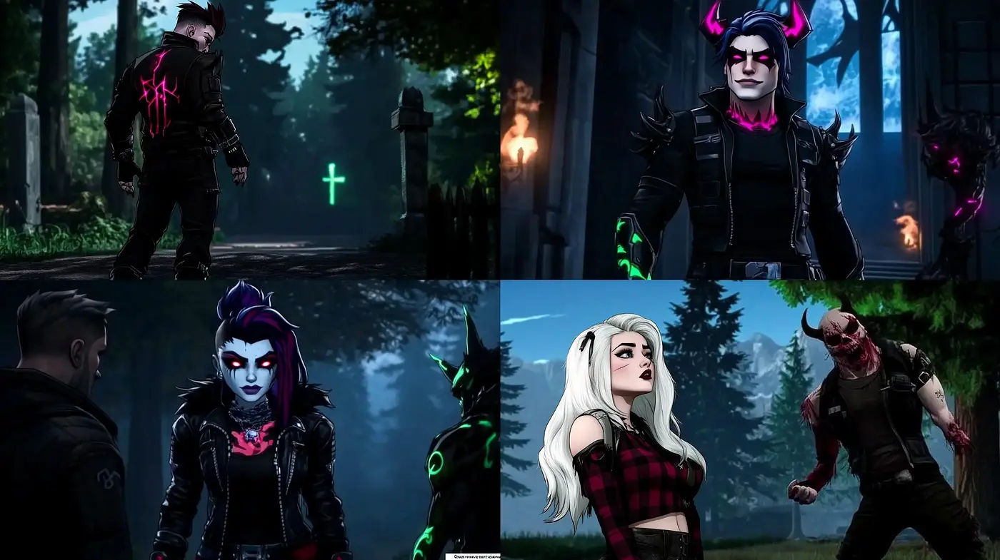Shadowy Neon Cyberpunk Vividness - Midjourney sref style