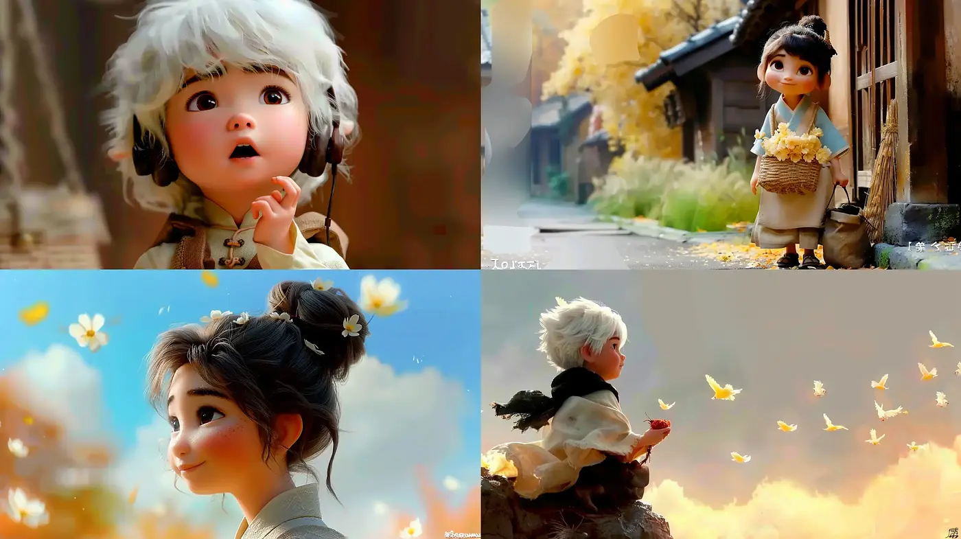 Whimsical Dreamscapes and Animated Innocence - Midjourney sref style