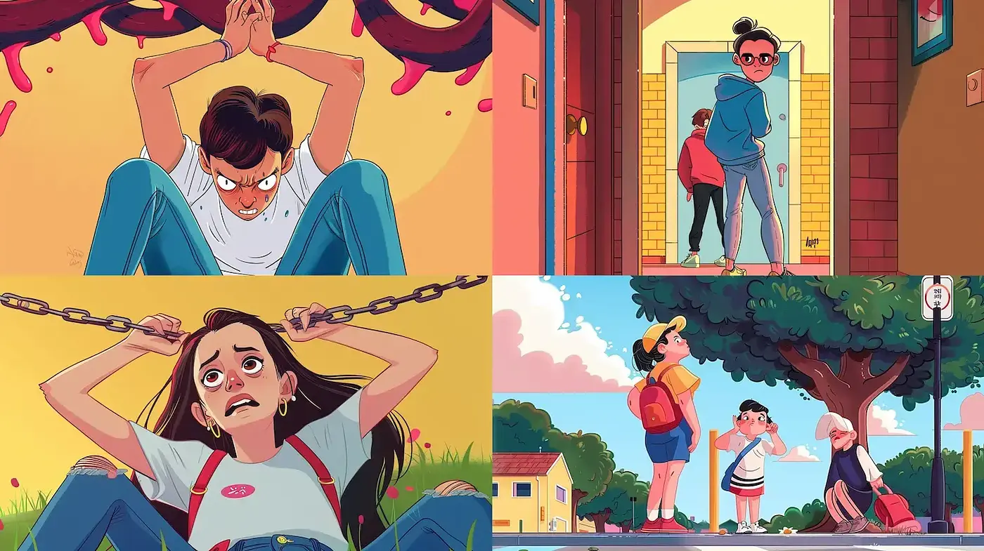 Contemporary Comic-esque Vignettes with Heartwarming Palette - Midjourney sref style