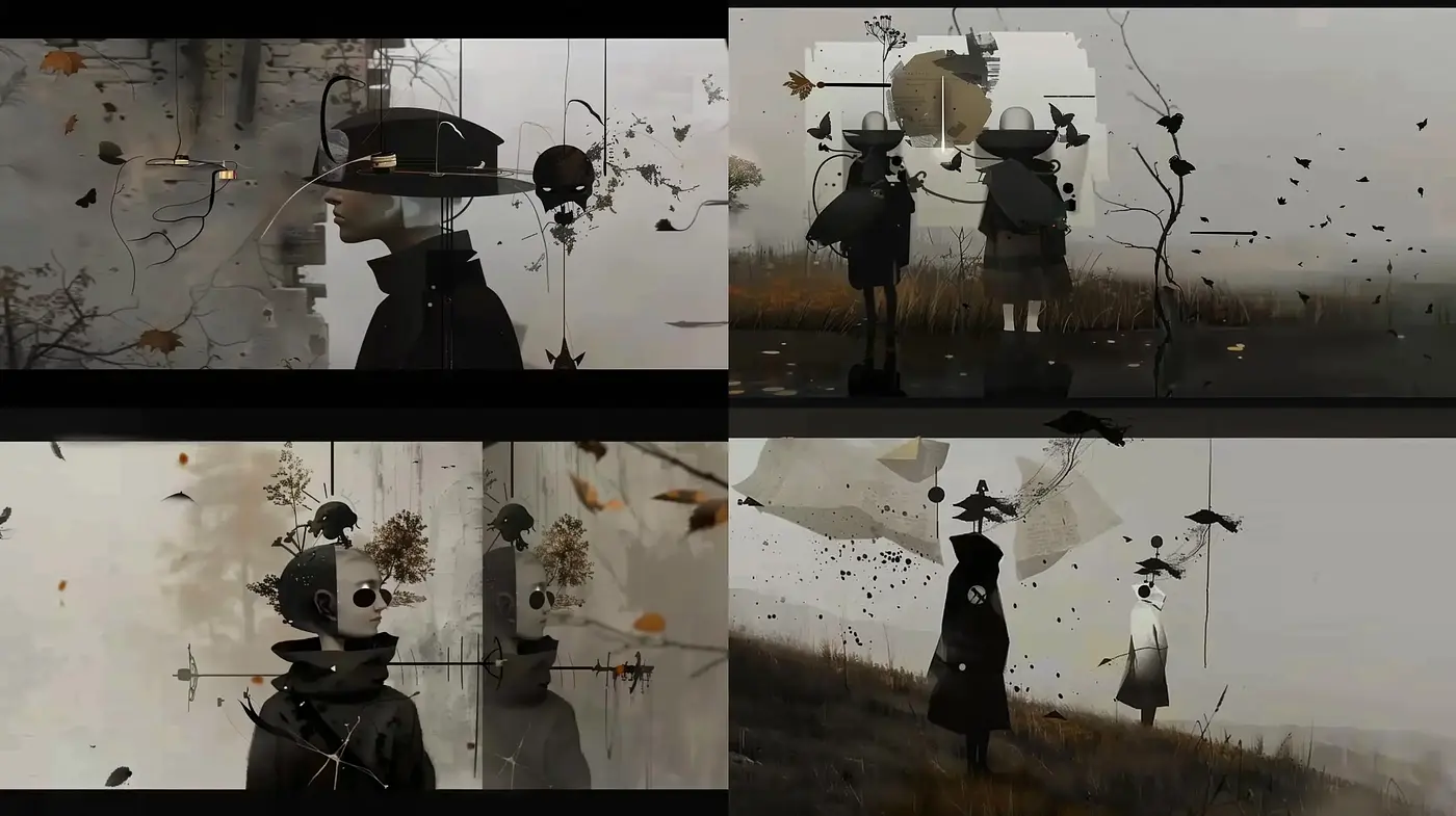 Haunting Surrealism in a Dimly Lit Eerie Atmosphere - Midjourney sref style
