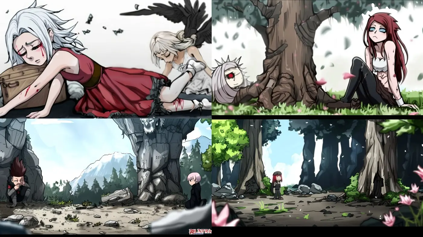 Consistent Ethereal Anime Fusion with Nature-centric Backdrops - Midjourney sref style