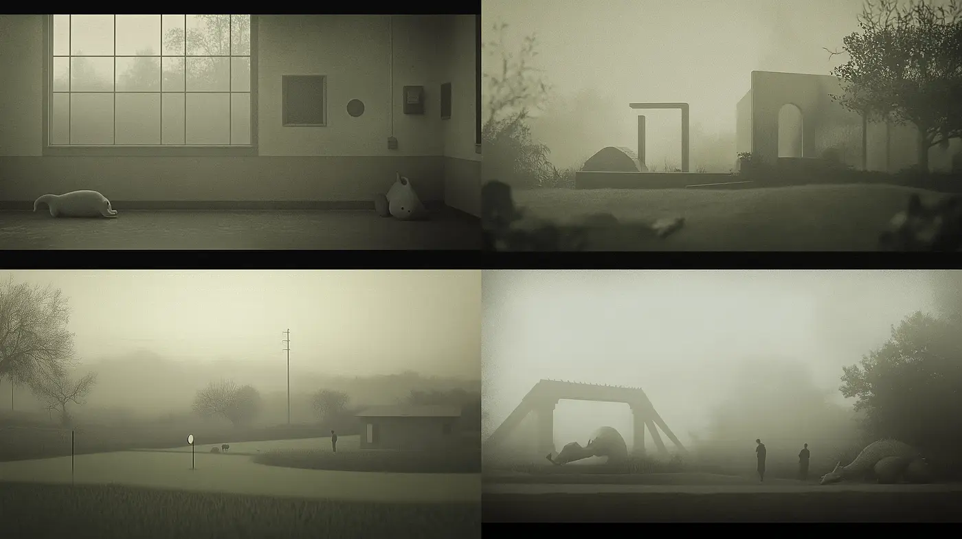 Monochromatic Ethereal Dreamscape - Midjourney sref style