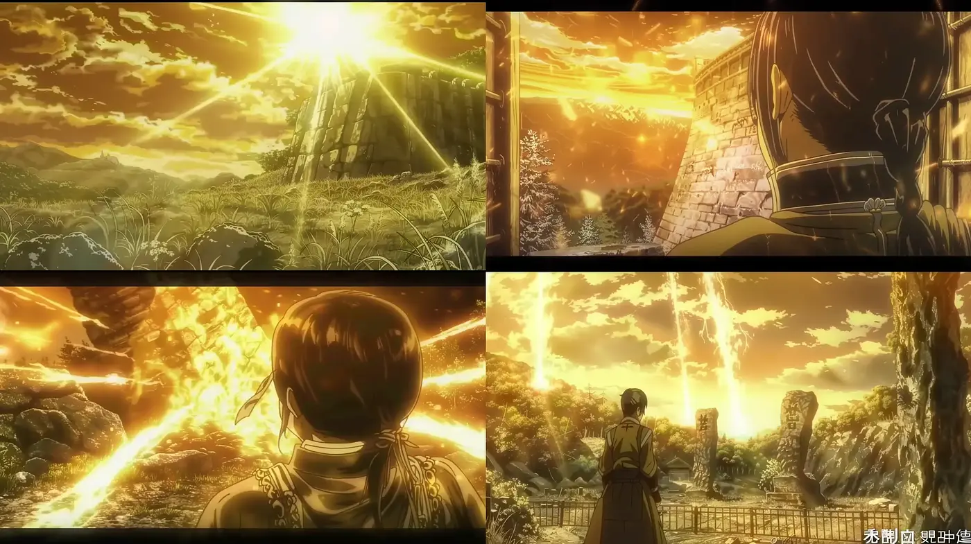 Dramatic Golden Hour Elegy in Manga-Inspired Tableaus - Midjourney sref style