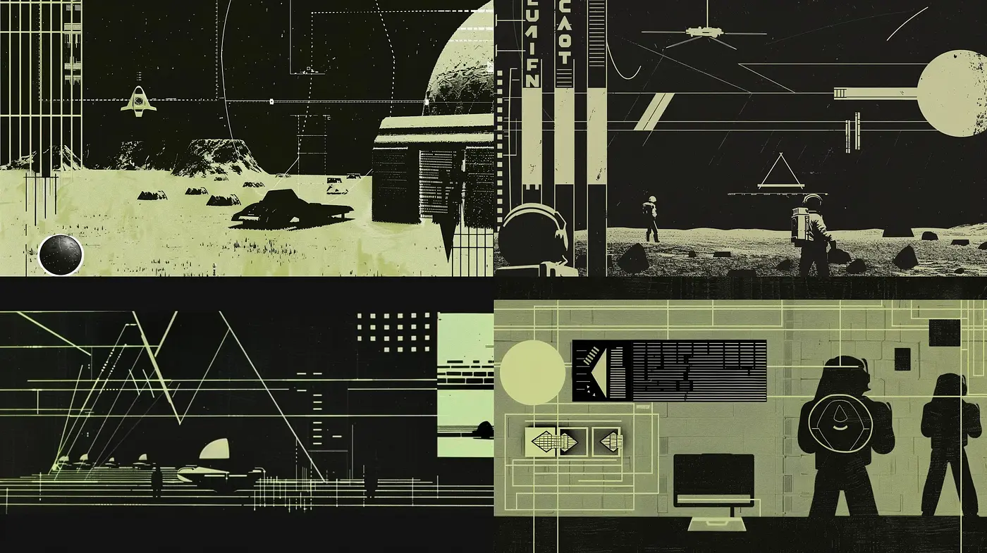 Retrofuturistic Synthesis: A Homage to Vintage Sci-Fi Aesthetics - Midjourney sref style