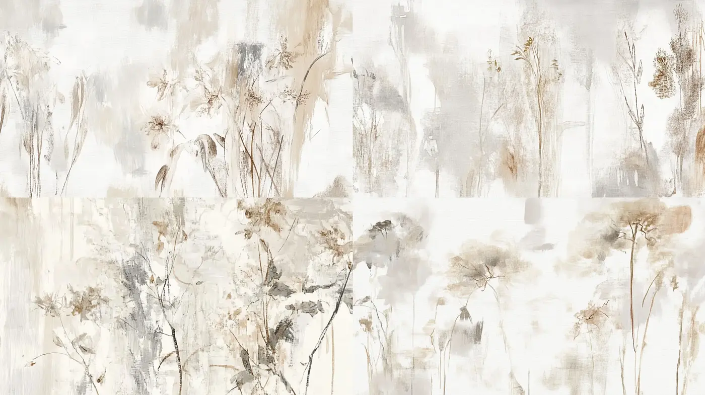 Ethereal Nature's Silhouette: A Serene Sepia-Toned Artistic Fusion - Midjourney sref style