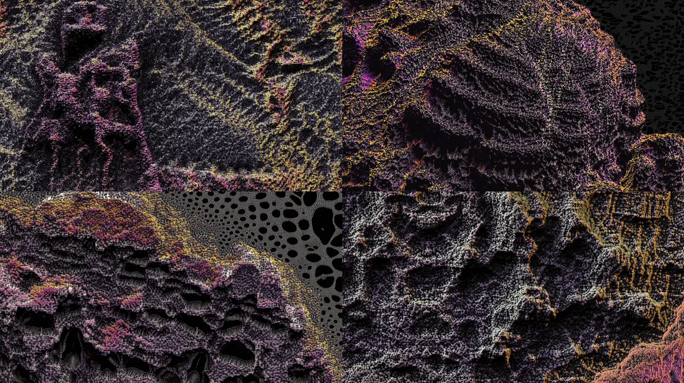 Texture-Rich Tapestry of Abstract Expressionism with a Cyberpunk Flare - Midjourney sref style