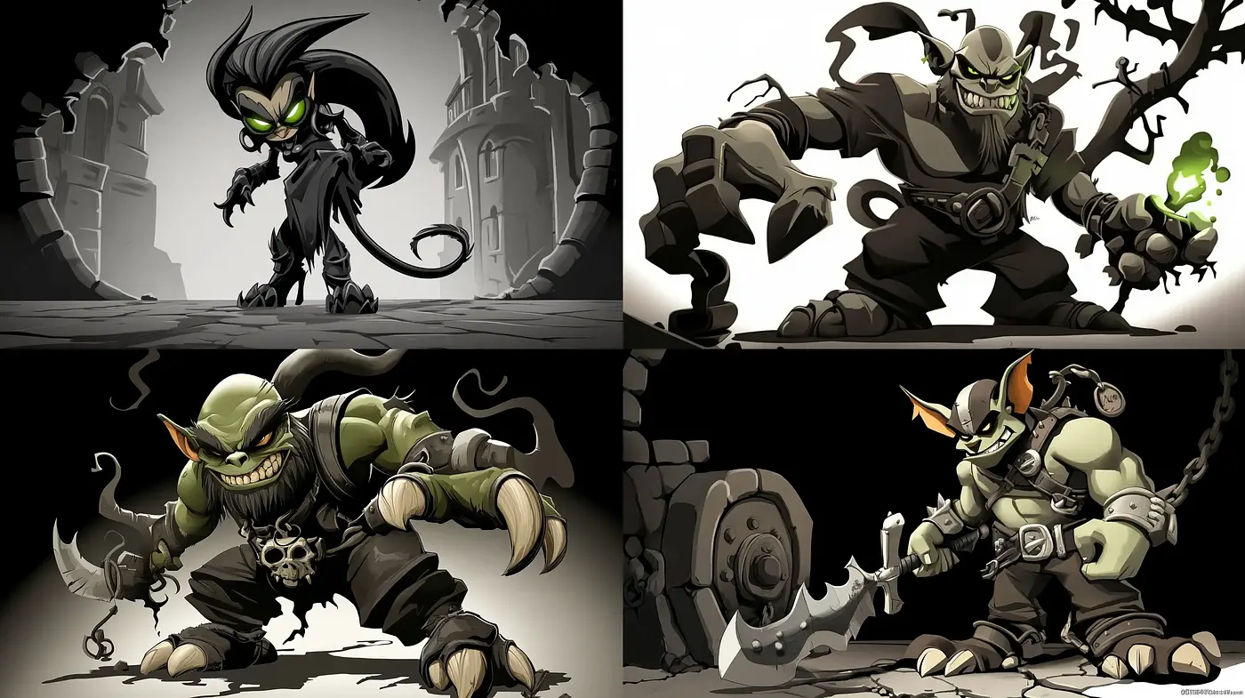 Monochrome Menace: The Stylized Villainy of Dark Comic Art - Midjourney sref style