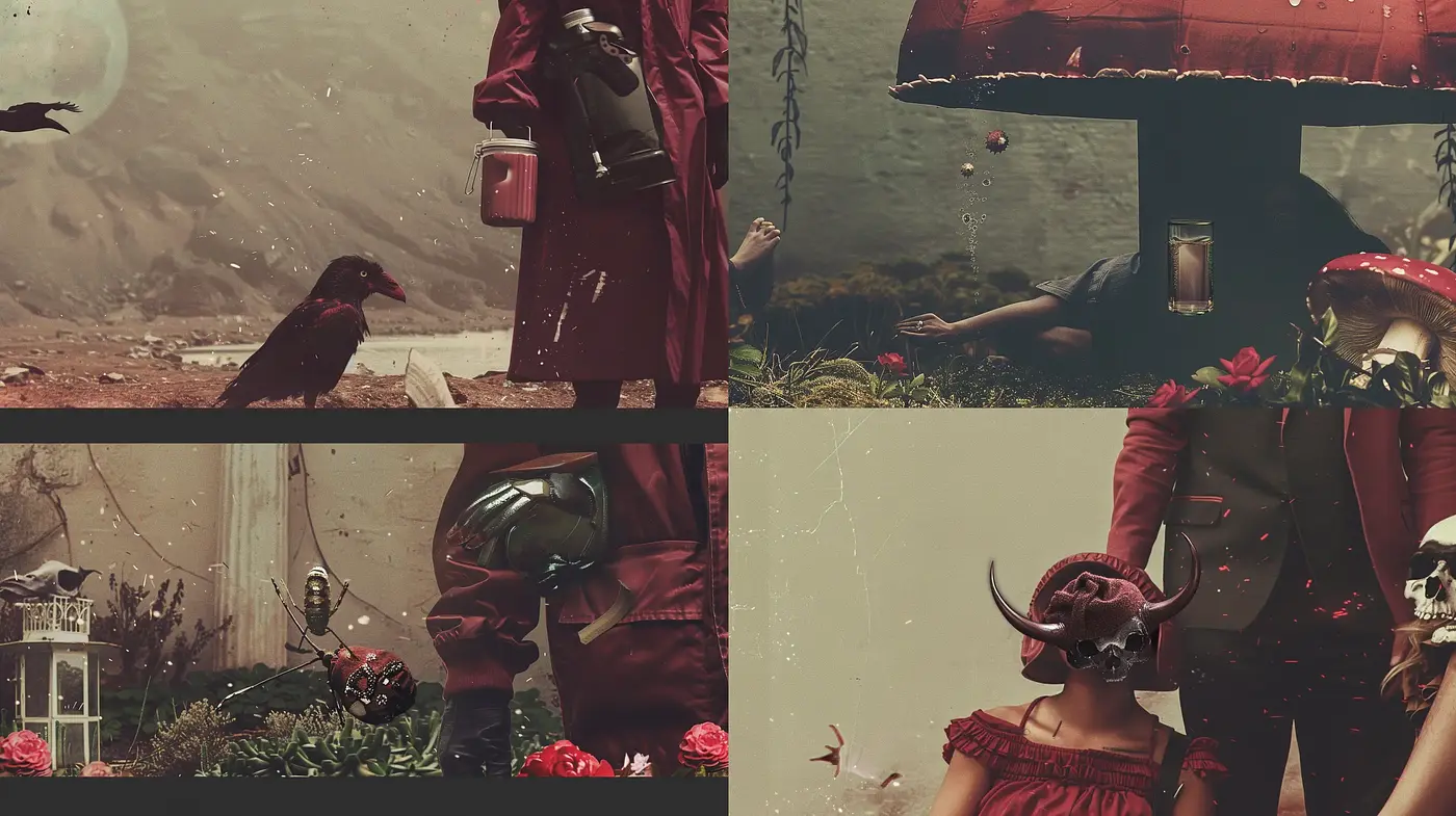 Surreal Melancholic Visions with Gothic Undertones - Midjourney sref style