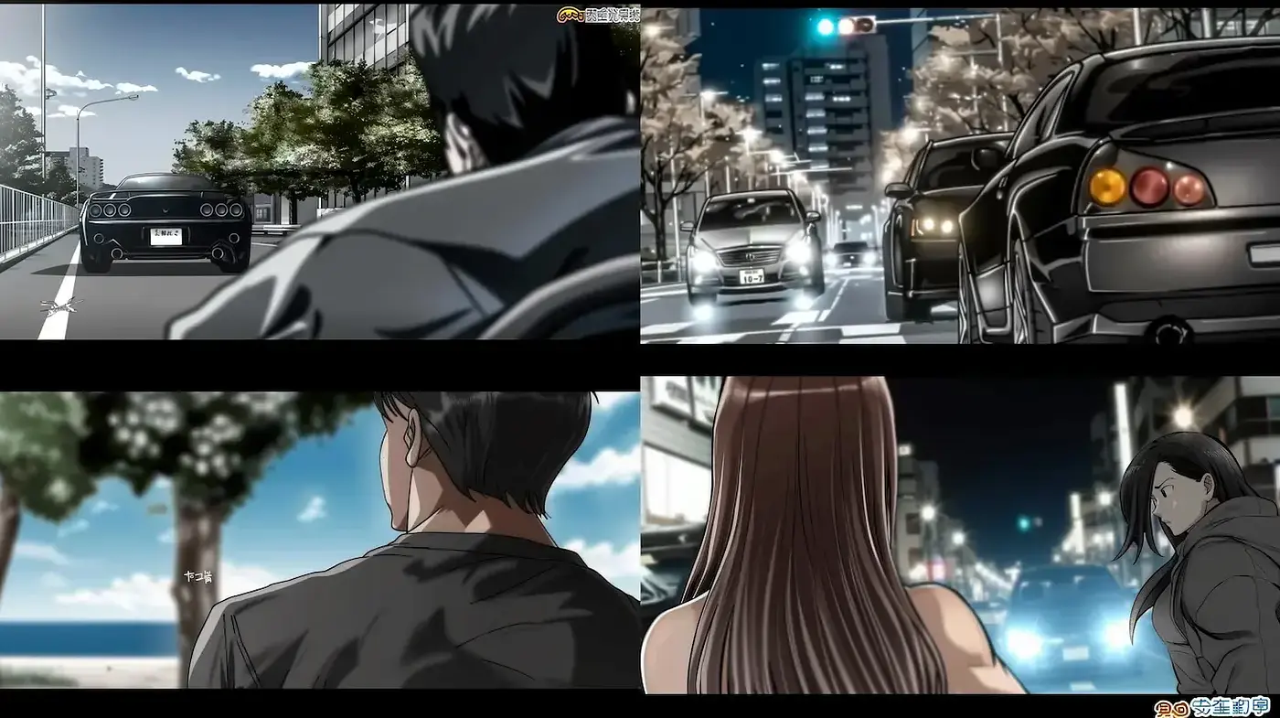 Dynamic urban landscapes with a cinematic flair and anime influences - Midjourney sref style