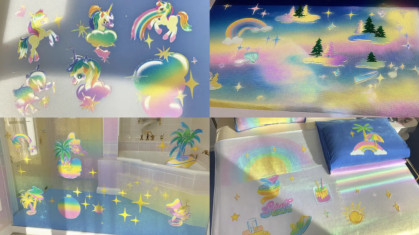 Whimsical and Dreamy Aesthetic with Iridescent Elements - Midjourney sref style