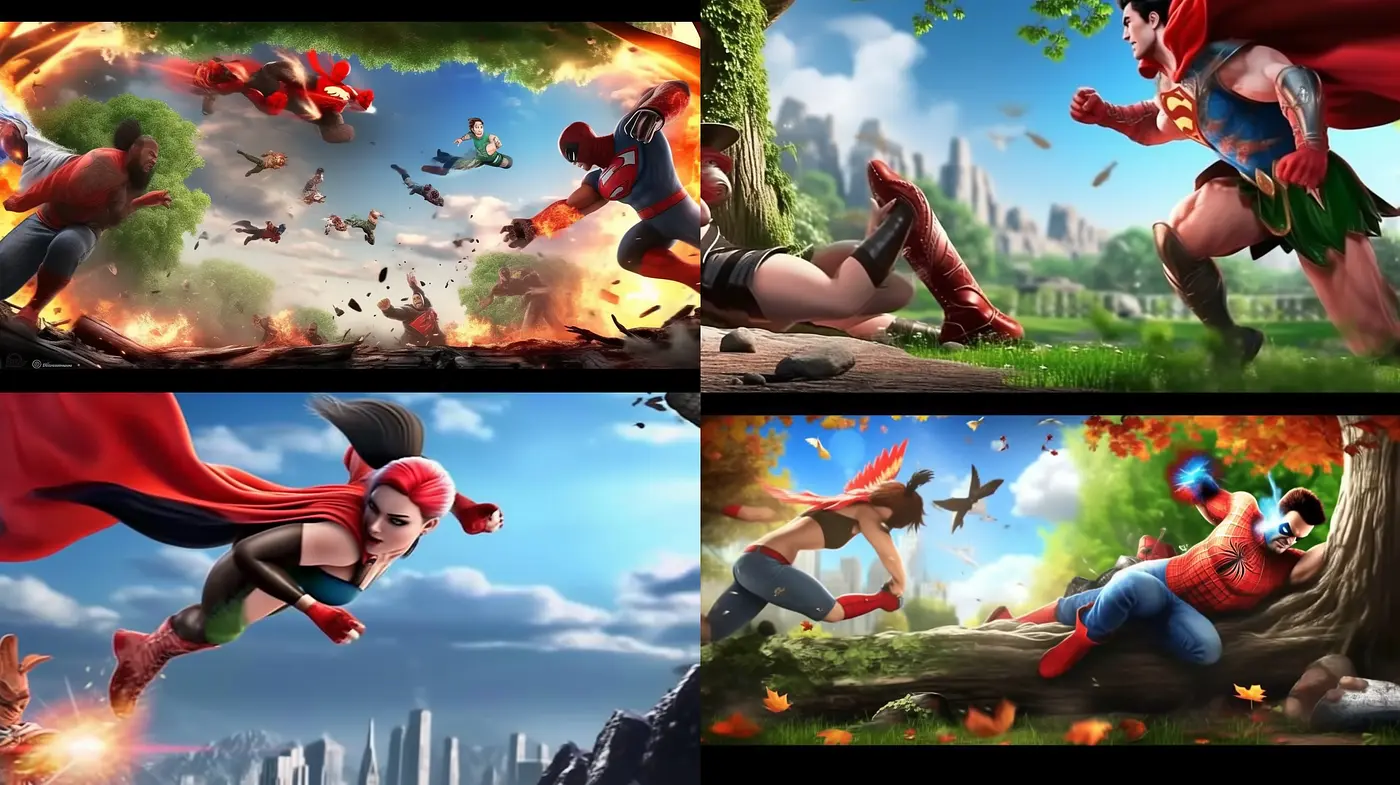 Dynamic Comic Book Panache: A Fusion of Vibrant Colors and Heroic Poses - Midjourney sref style