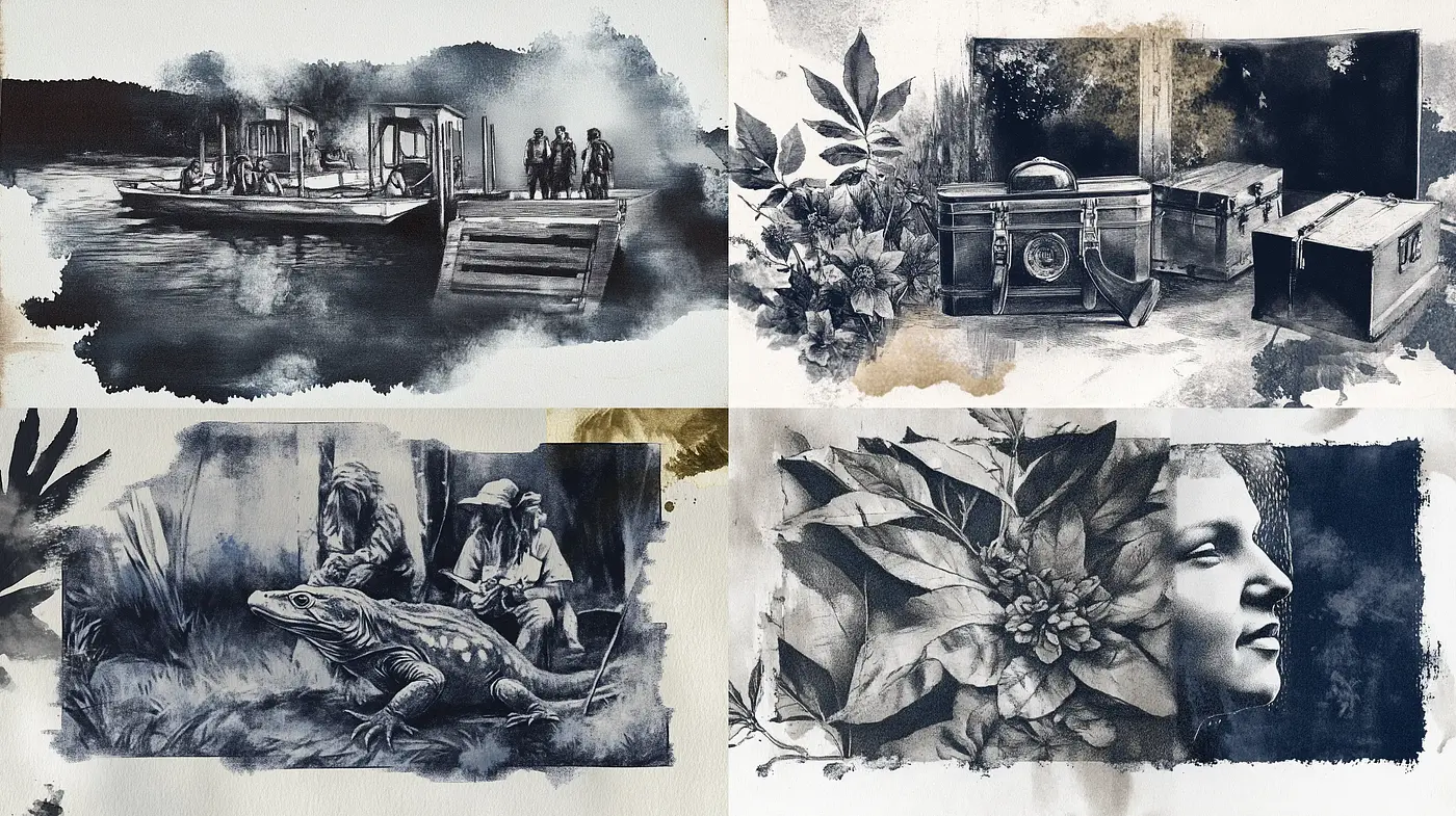 Monochromatic Dreamscape: A Fusion of Organic and Surrealist Textures - Midjourney sref style