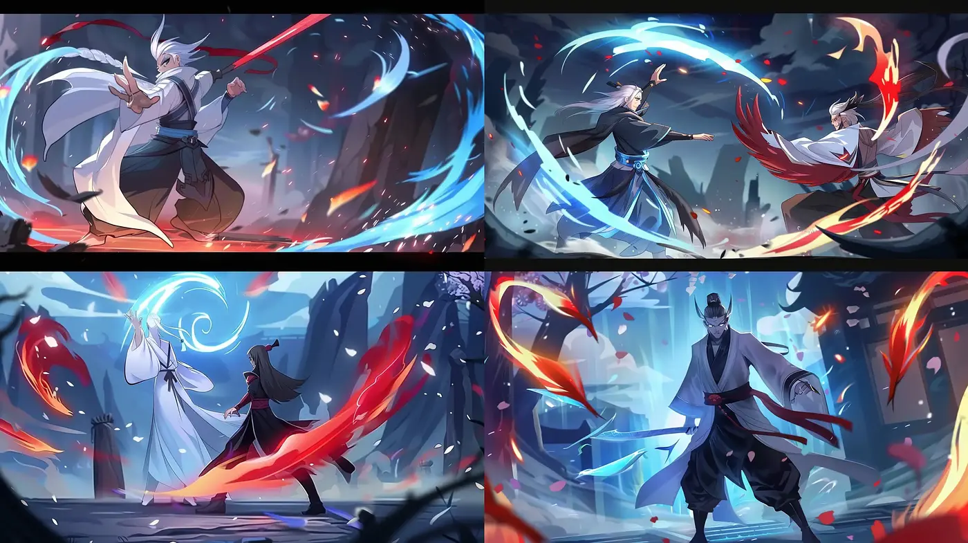 Energetic Brush Strokes and Luminous Anime Ambiance - Midjourney sref style