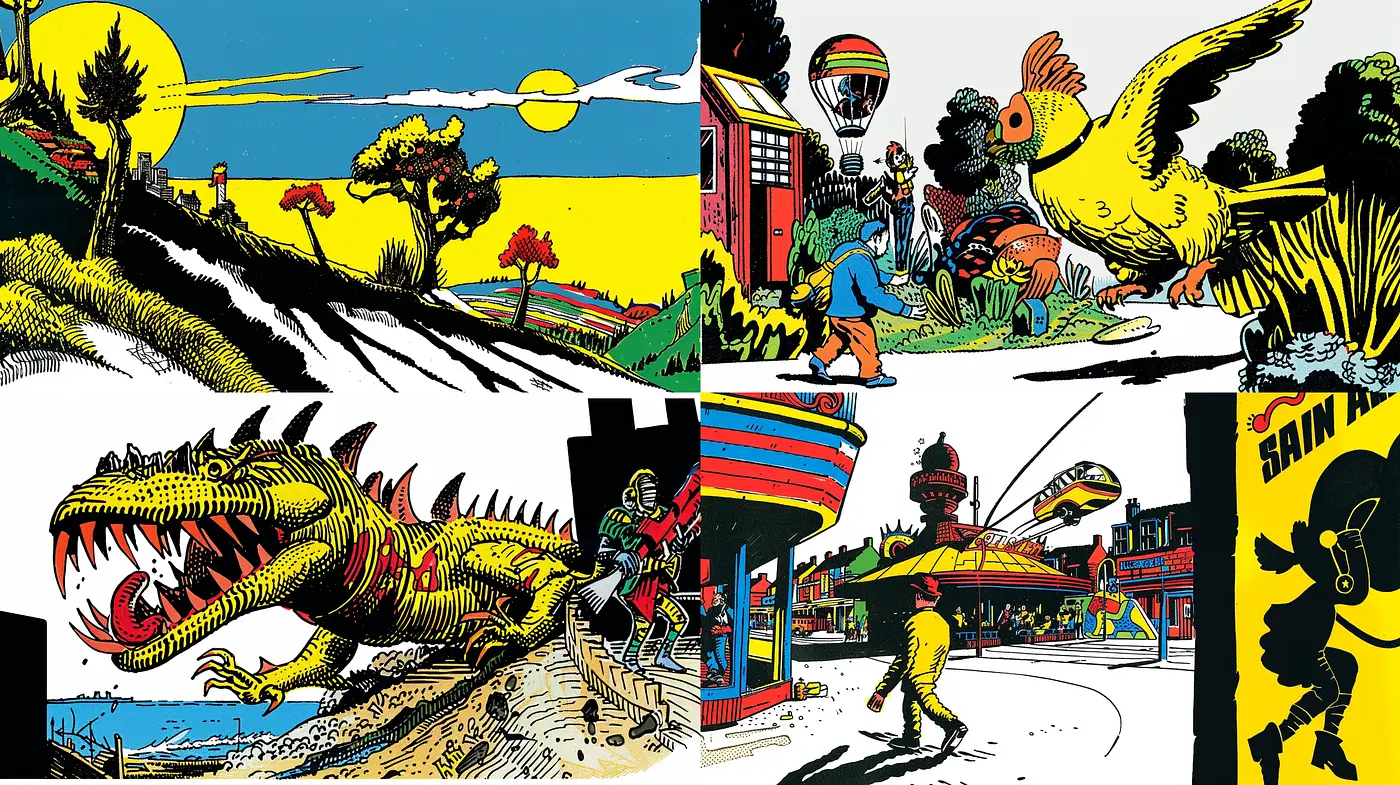 Retro Comic Book Extravaganza - Midjourney sref style